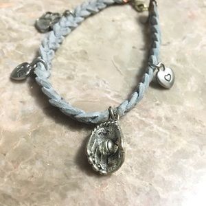 BLUE SOFTBALL CHARM BRACELET